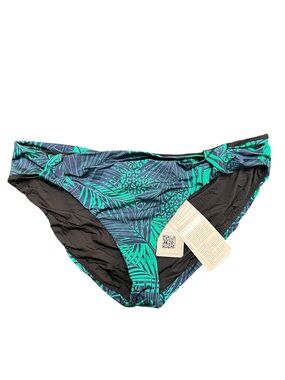 New Rosa Faia Women’s Green Leaf Print Bikini Swim‎ Bottom Summer Beach Vacation